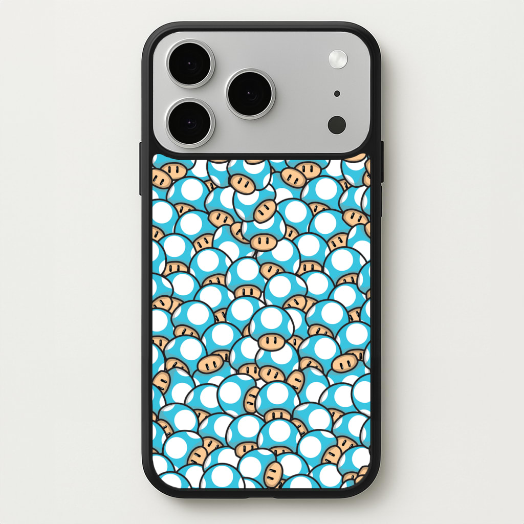 Mushroom Pattern - Light Blue Phone Case
