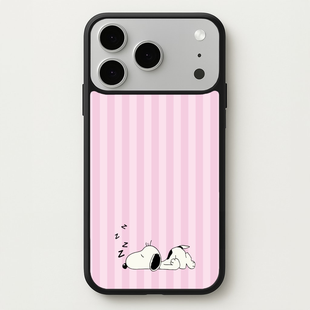 Pastel Stripes Cartoon Beagle Phone Case