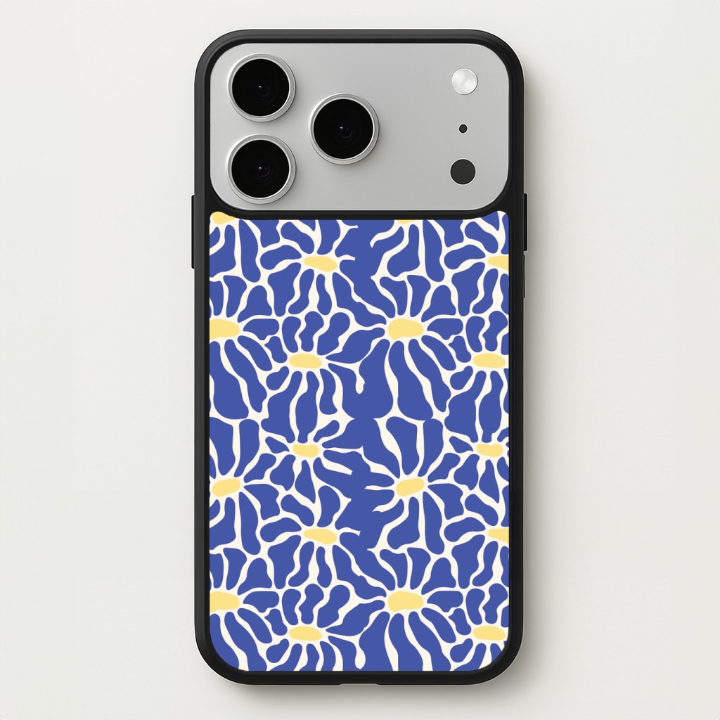 Dark Blue Flowers - Summer Phone Case