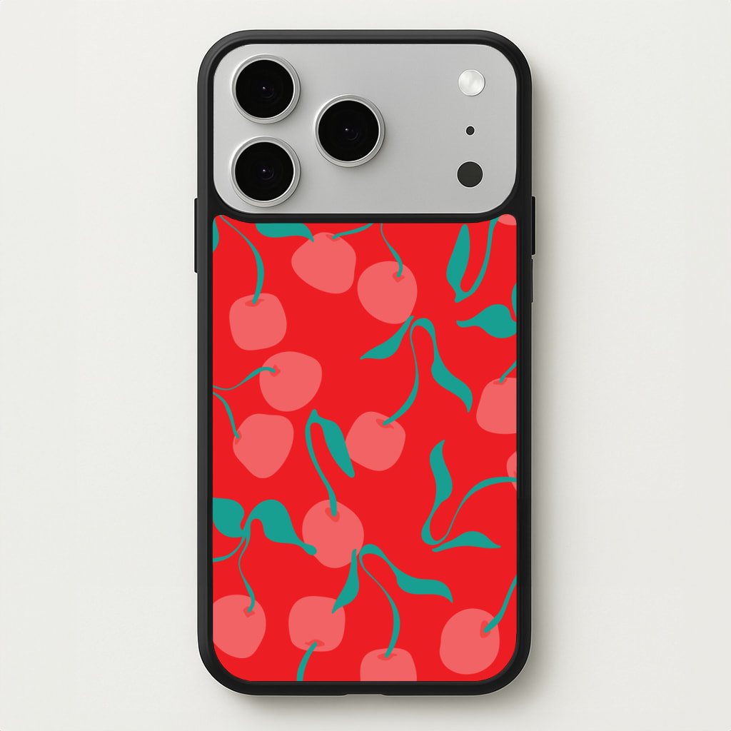 Red Abstract Cherries Pattern Phone Case
