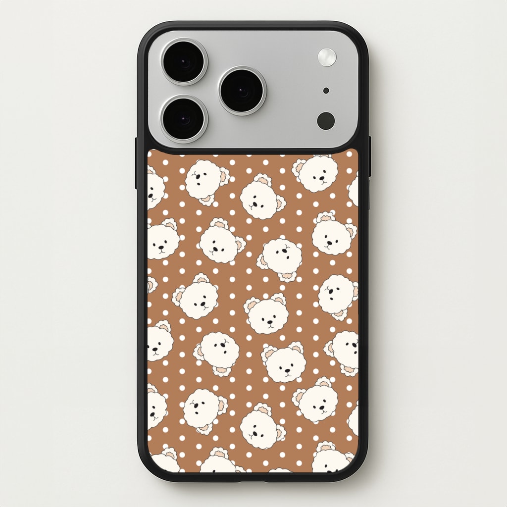 Cream Teddy Bears And Dots Pattern 2 Phone Case