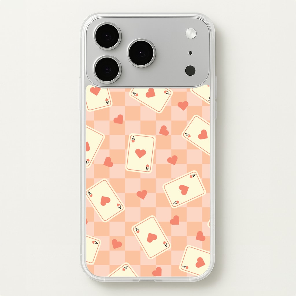Cute Playing Cards And Hearts Pattern Phone Case