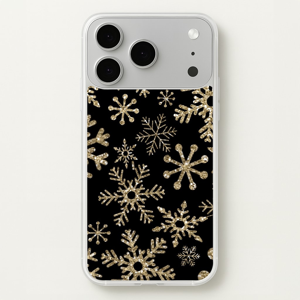 Gold Snowflake Pattern Phone Case