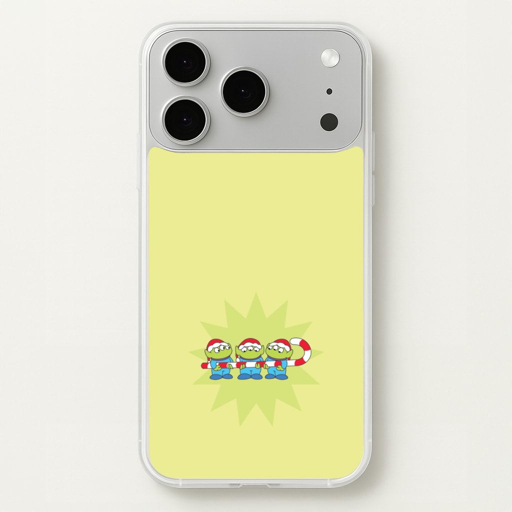 Cute Green Aliens Candycane Phone Case