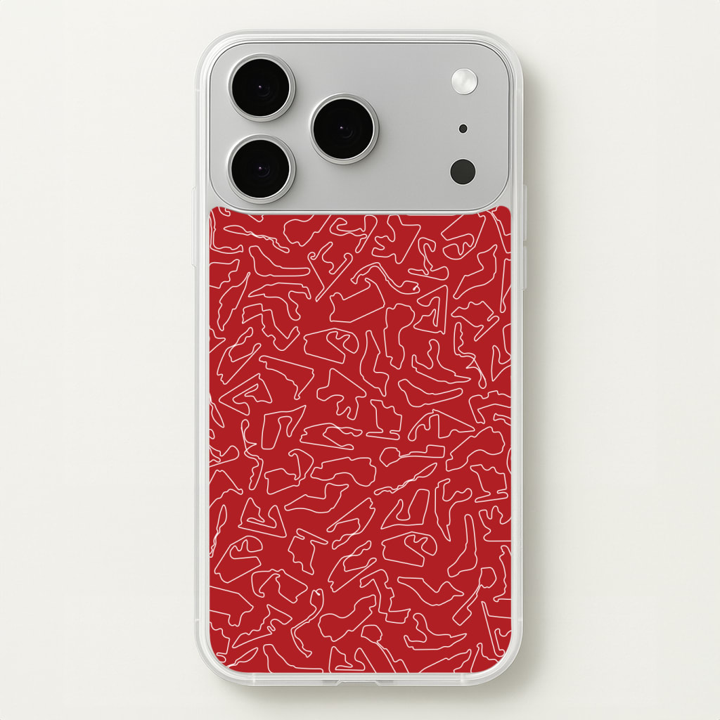 Track Outlines Red Phone Case
