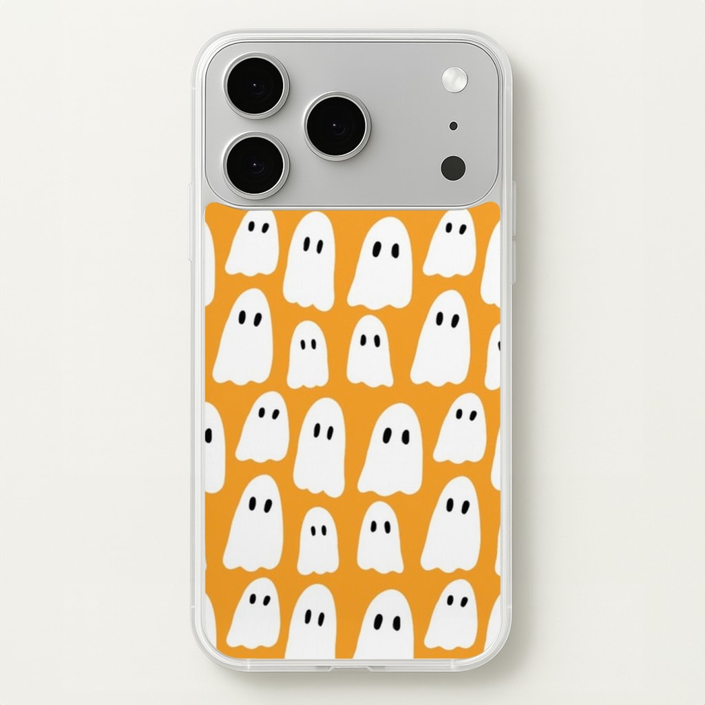 Orange Ghost Halloween Pattern Phone Case