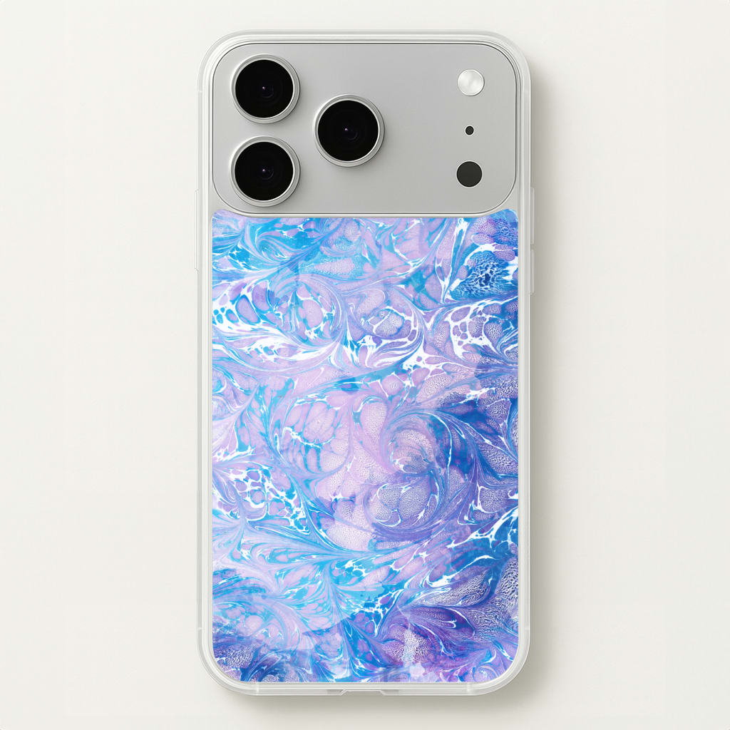 Sea Blue Swirly Marble Phone Case