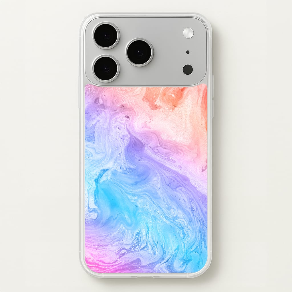 Blue and Peach Marble Phone Case