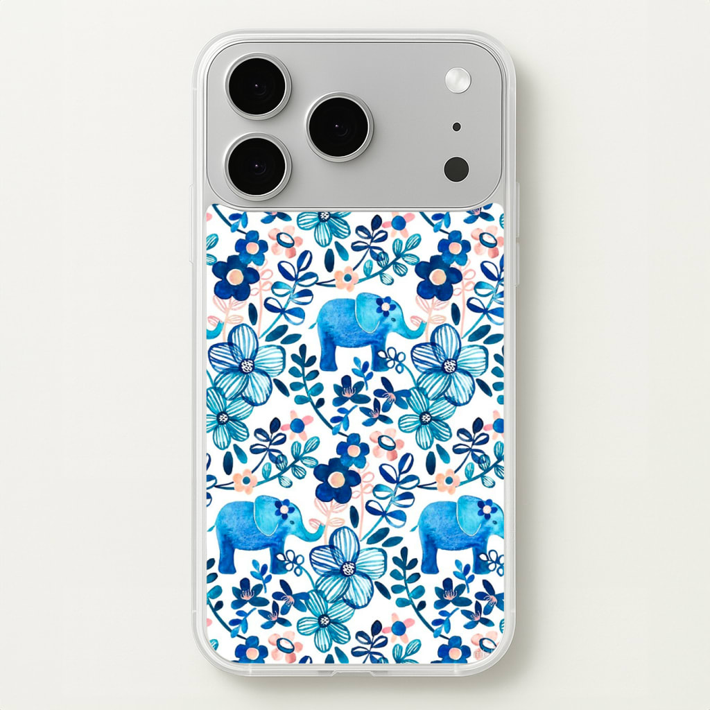 Elephant and Floral Pattern Phone Case