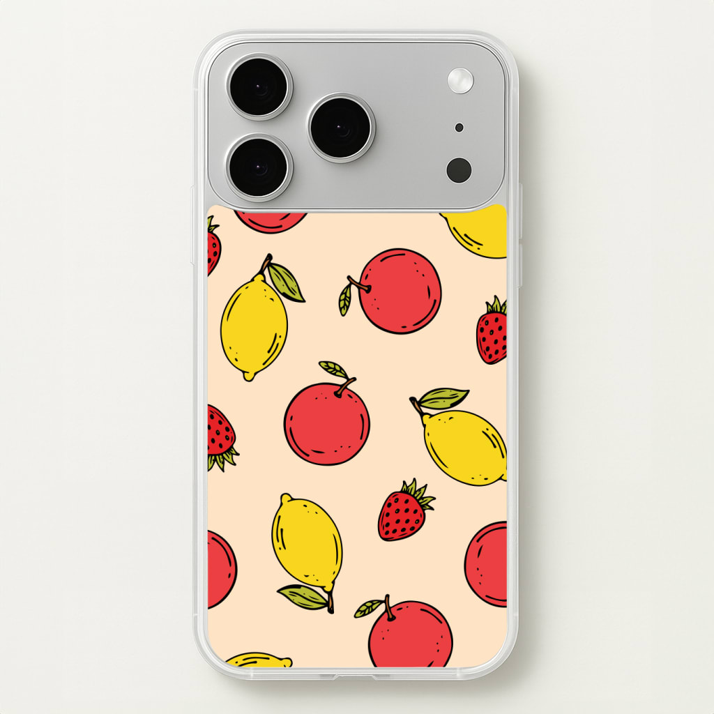 Sketched Summer Fruits Pattern Phone Case
