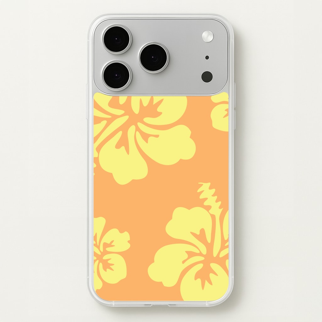 Orange And Yellow Hawaiian Flowers Pattern Phone Case