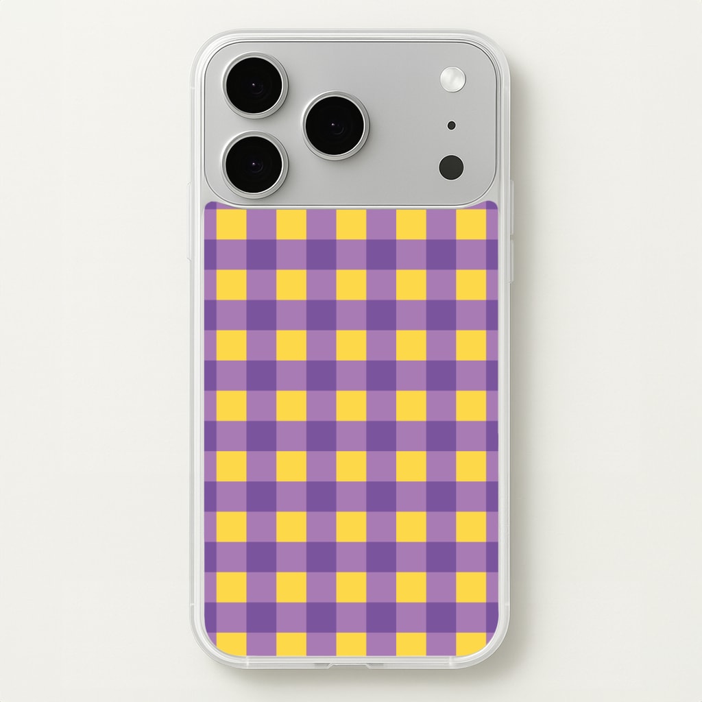 Purple And Yellow Checkered Pattern Phone Case