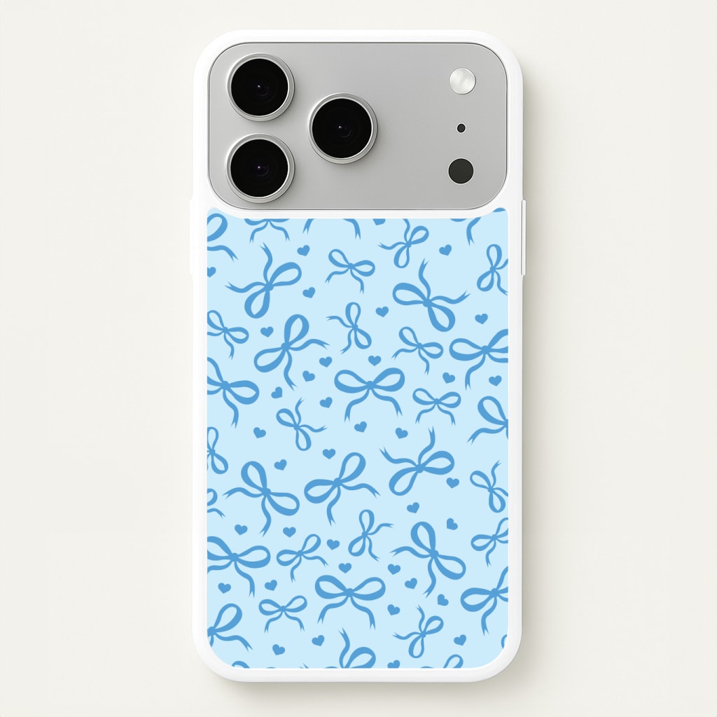 Coquette Bows And Hearts Navy Blue Phone Case