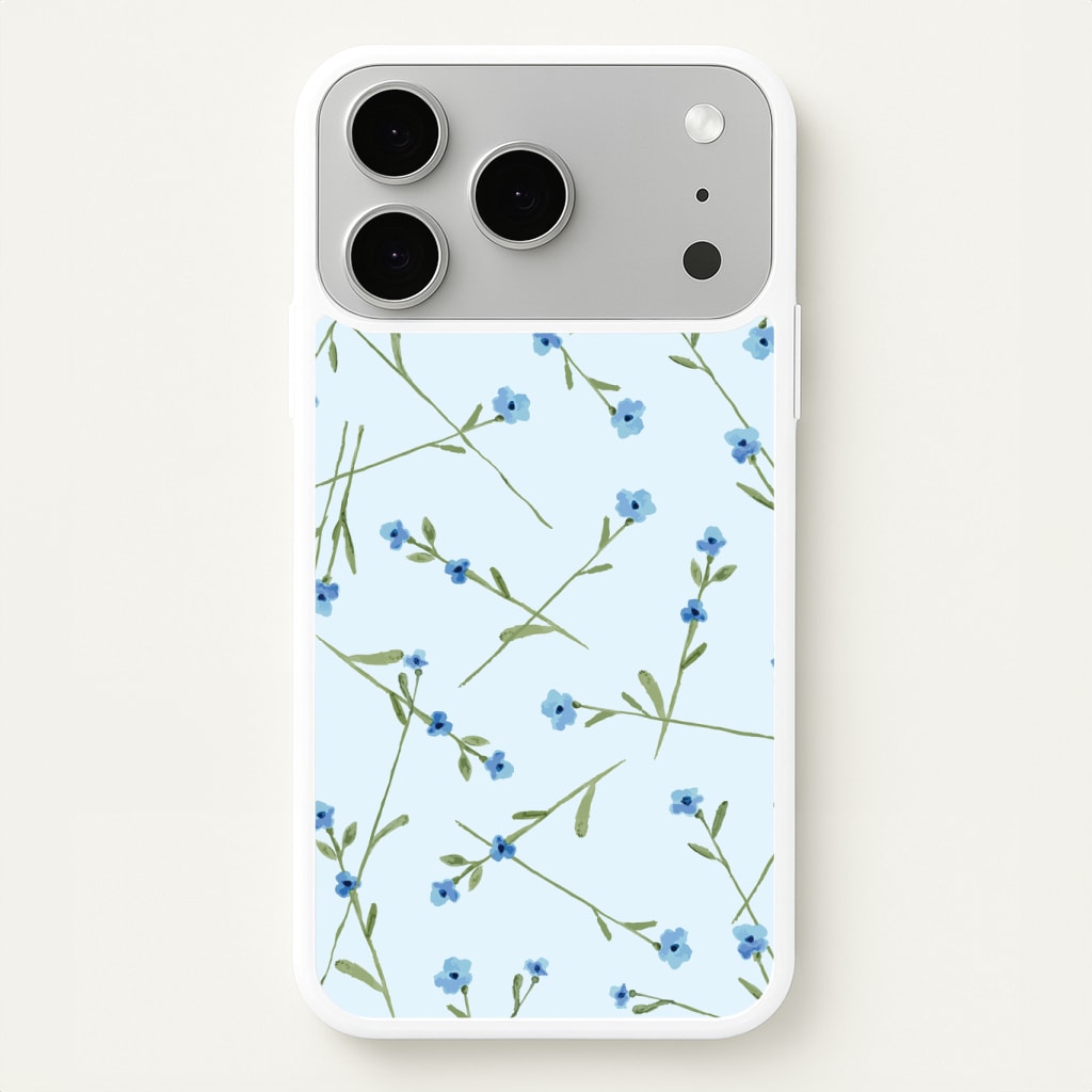 Baby Blue Floral Pattern Phone Case