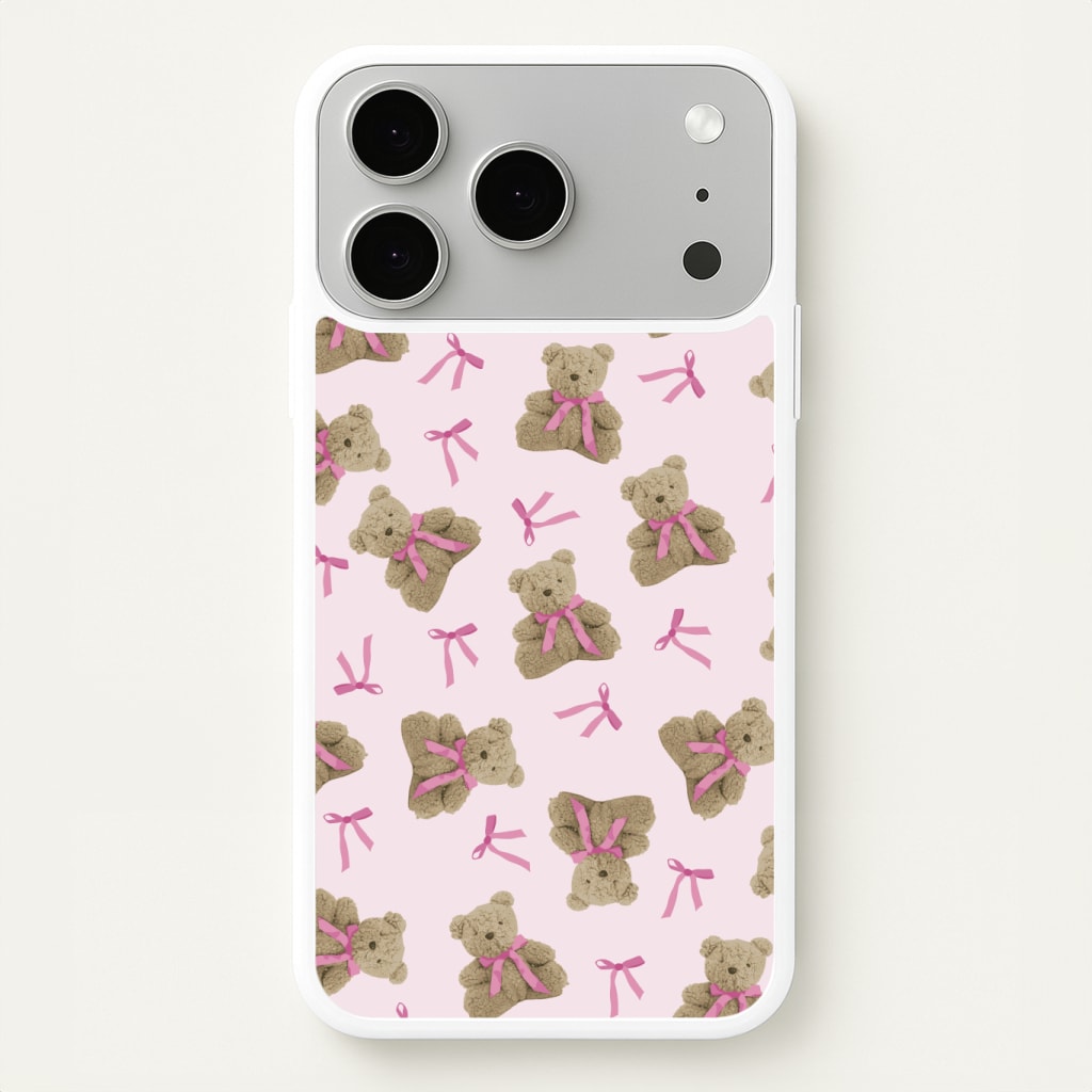 Coquette Teddy Bears And Bows Pattern Phone Case