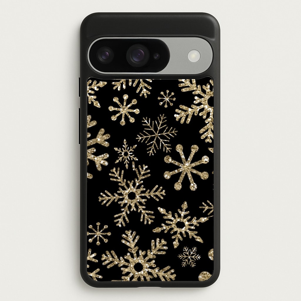 Gold Snowflake Pattern Phone Case