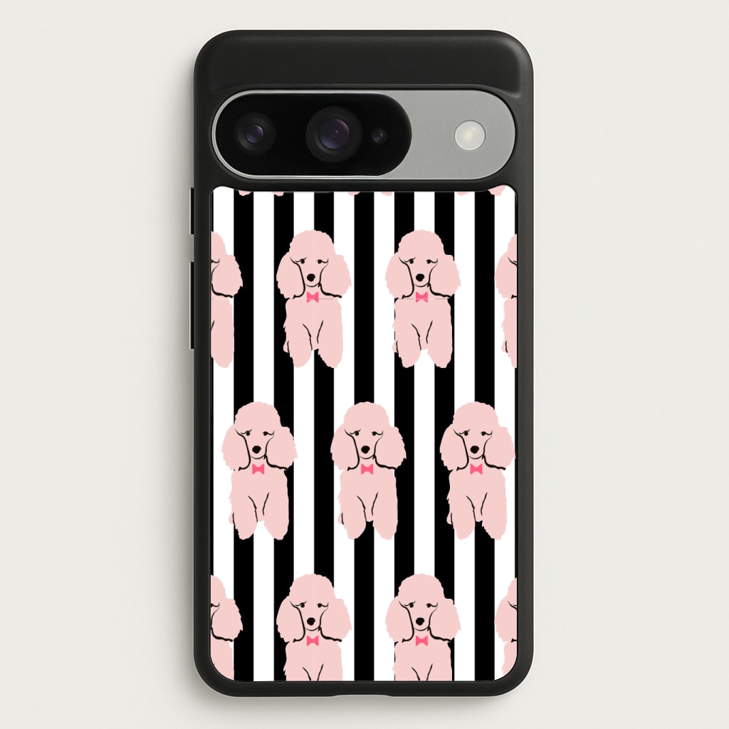 Striped Poodle - Dog Pattern Phone Case