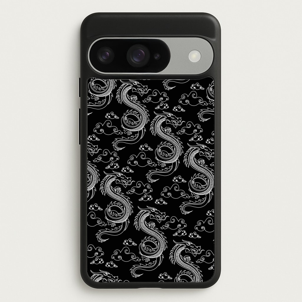 Black And White Dragon Pattern Phone Case