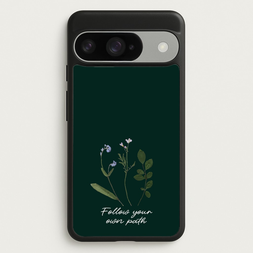 Follow Your Own Path Dark Green Phone Case
