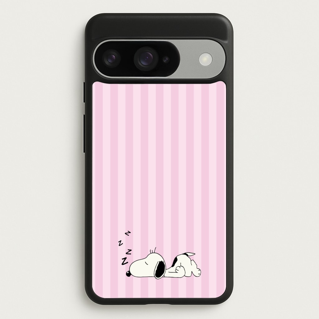 Pastel Stripes Cartoon Beagle Phone Case