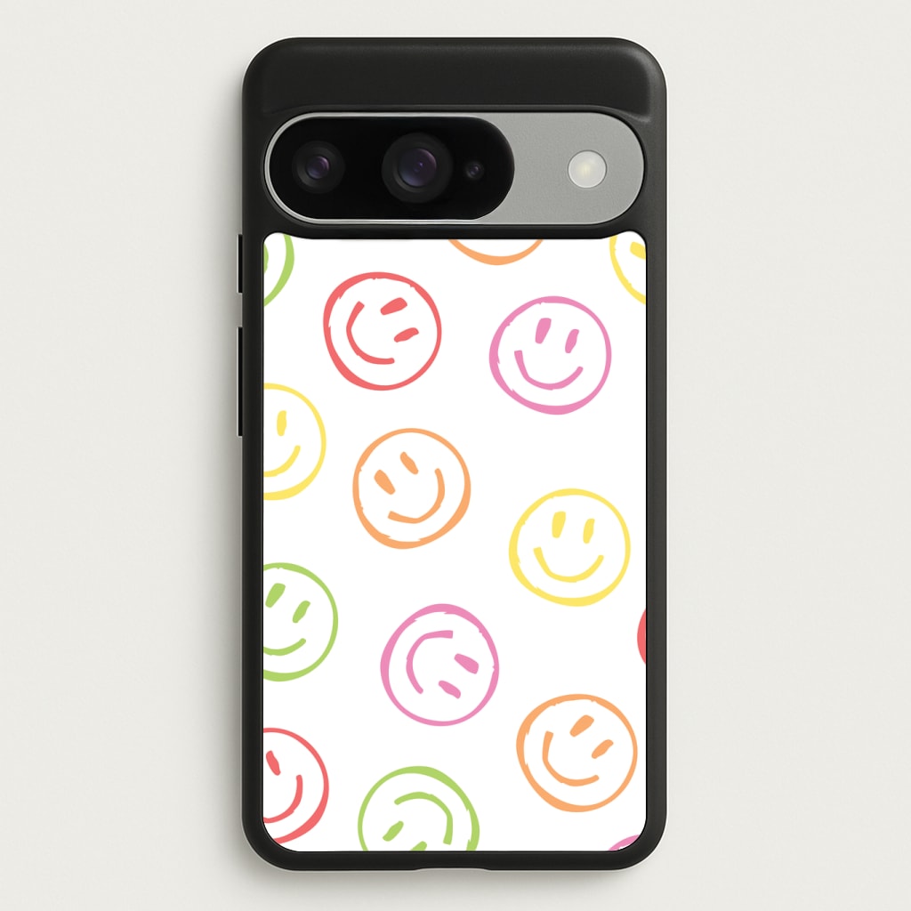 Colourful Sketched Smileys Pattern Phone Case