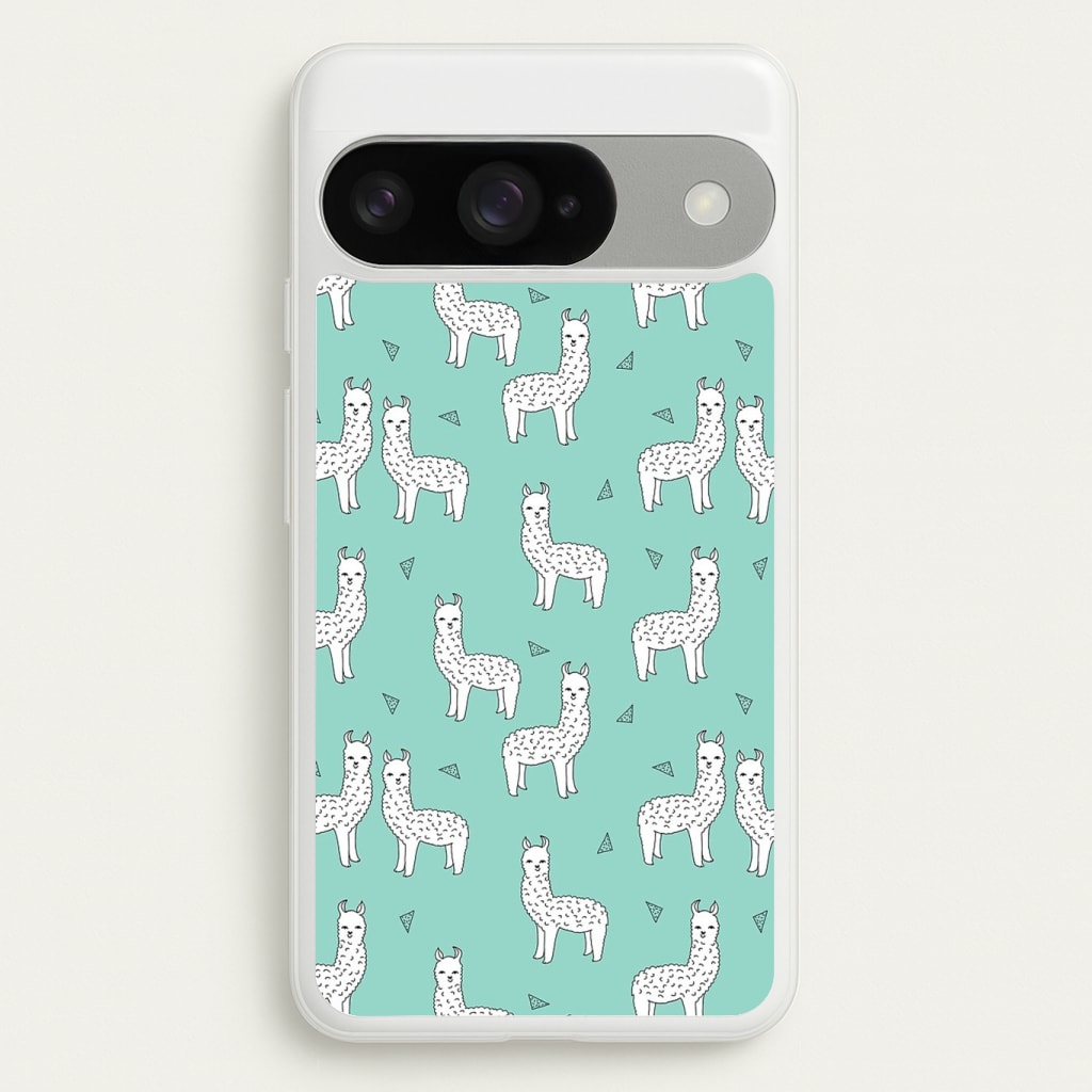 Mint Alpaca Pattern Phone Case