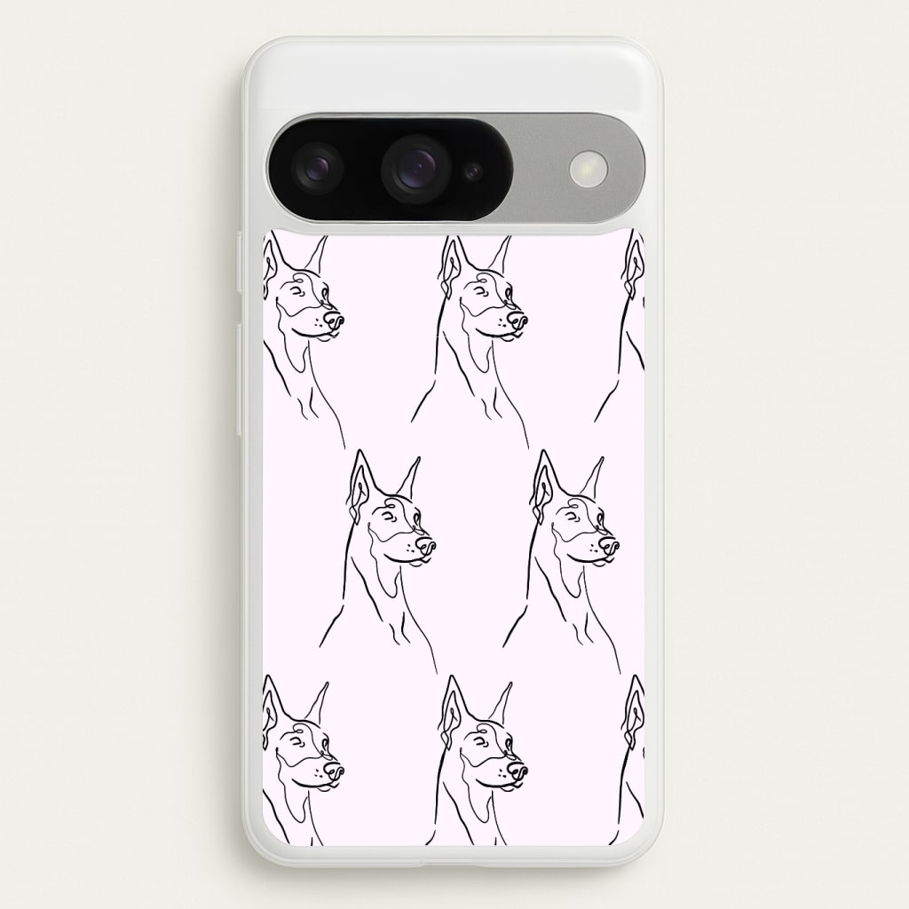 Dobermann Outline - Dog Pattern Phone Case