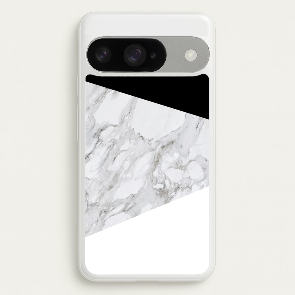 White, Black and Marble Pattern Phone Case
