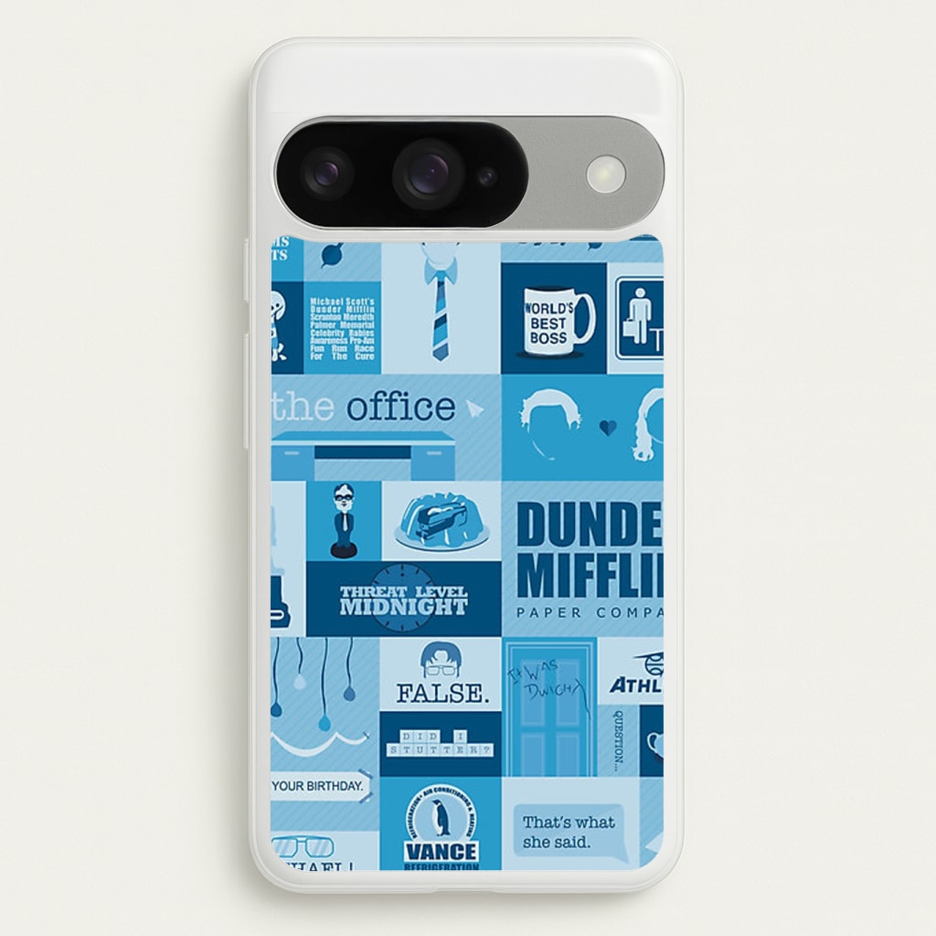 Office Blue Patchwork Phone Case