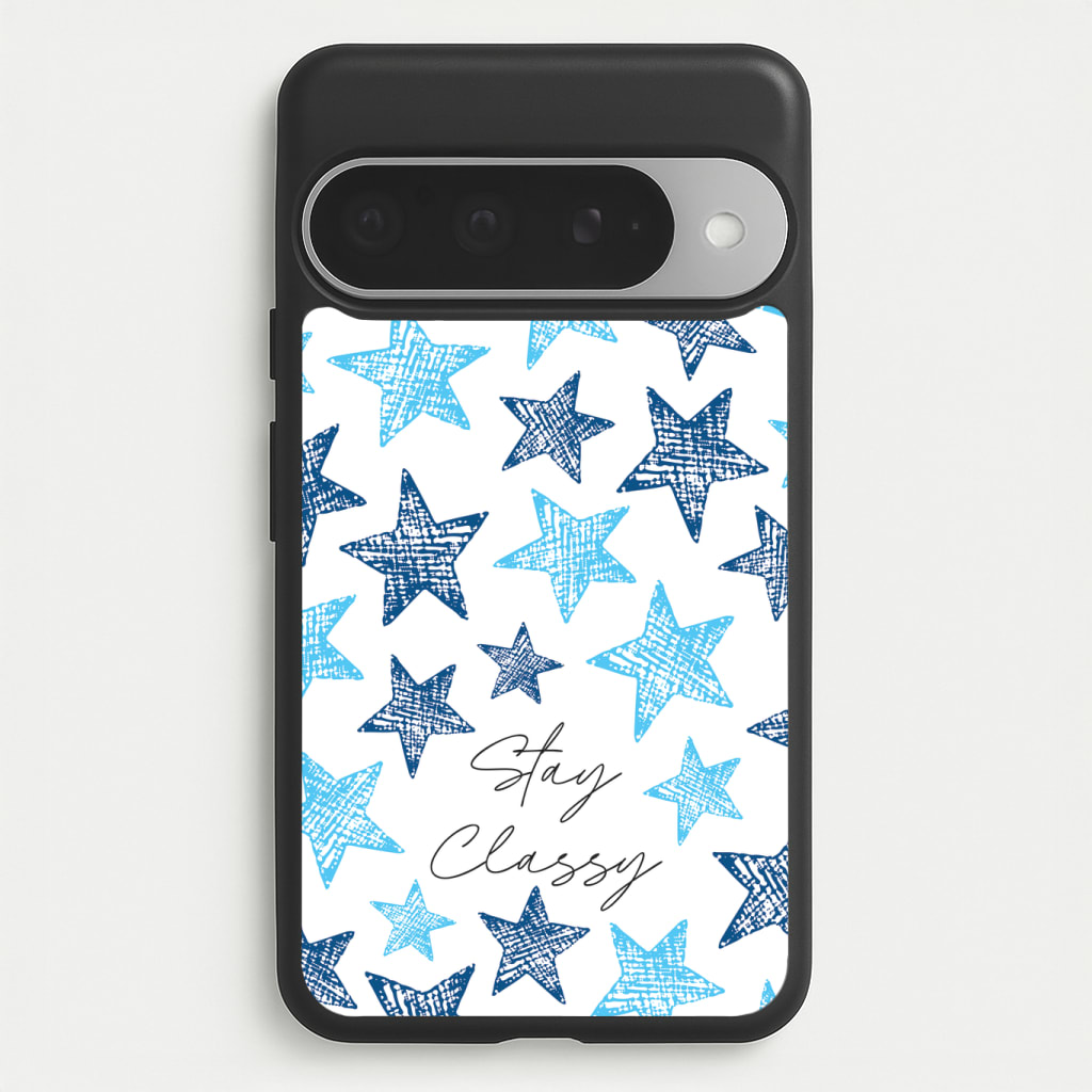 Stay Classy Blue Stars Pattern Phone Case