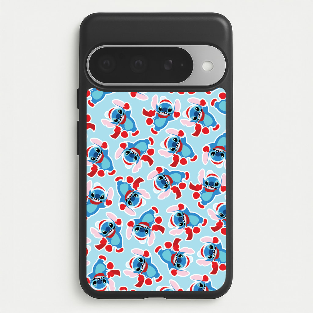 Blue Alien Christmas Pattern Phone Case
