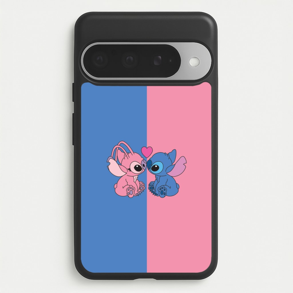 Angel And Blue Alien - Pink Alien Phone Case