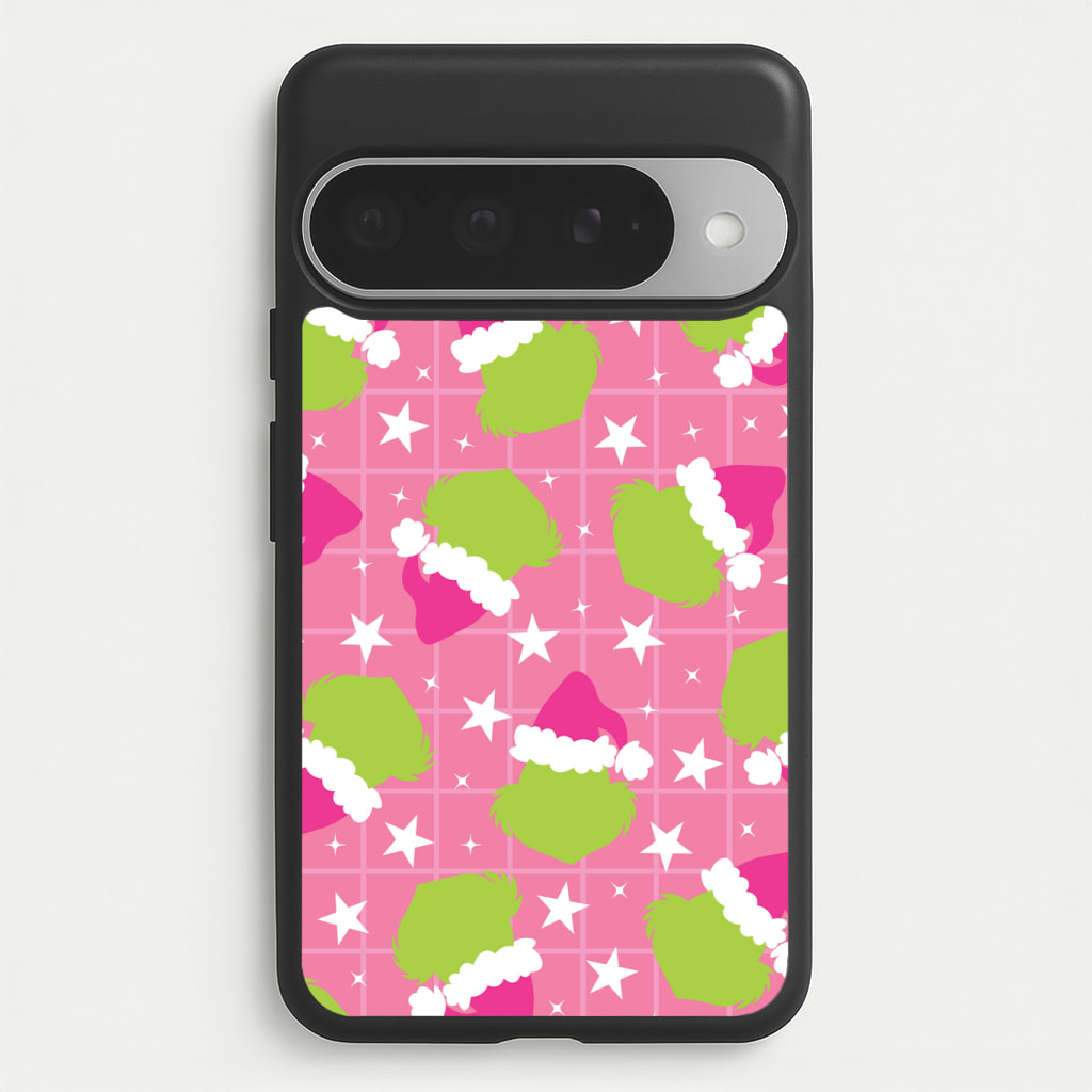 Pink Green Creature Xmas Pattern Phone Case