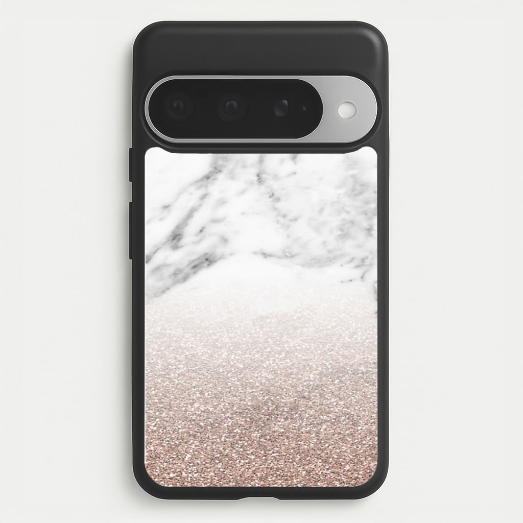 Rose Gold Glitter & Marble Phone Case
