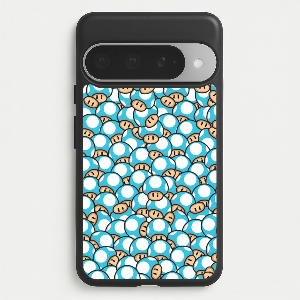 Mushroom Pattern - Light Blue Phone Case