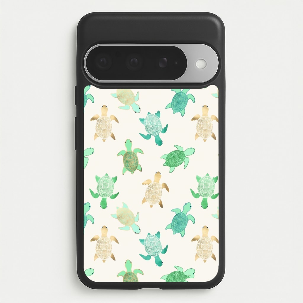 Gilded Jade & Mint Turtles Phone Case