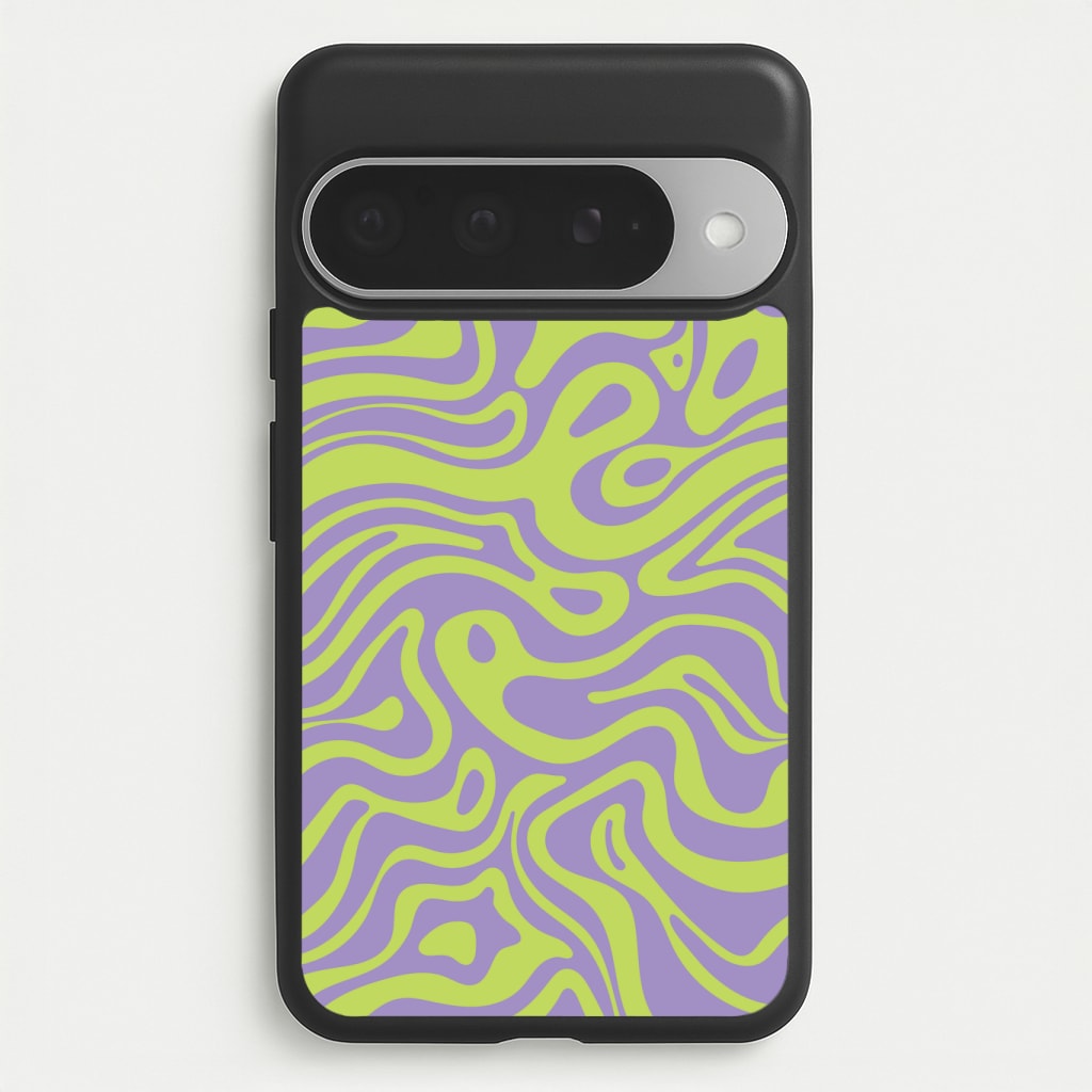 Green And Purple Waves Pattern Phone Case
