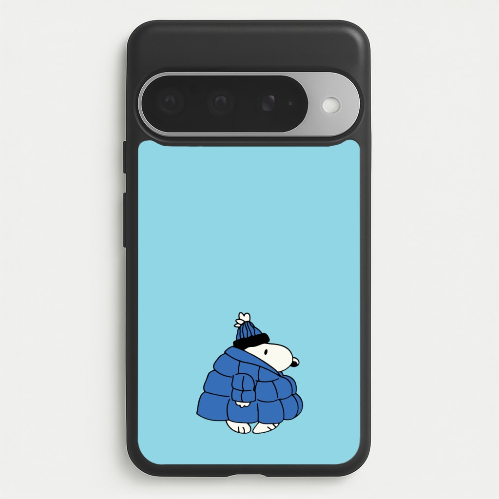 Cartoon Beagle Puffer Jacket Blue Phone Case