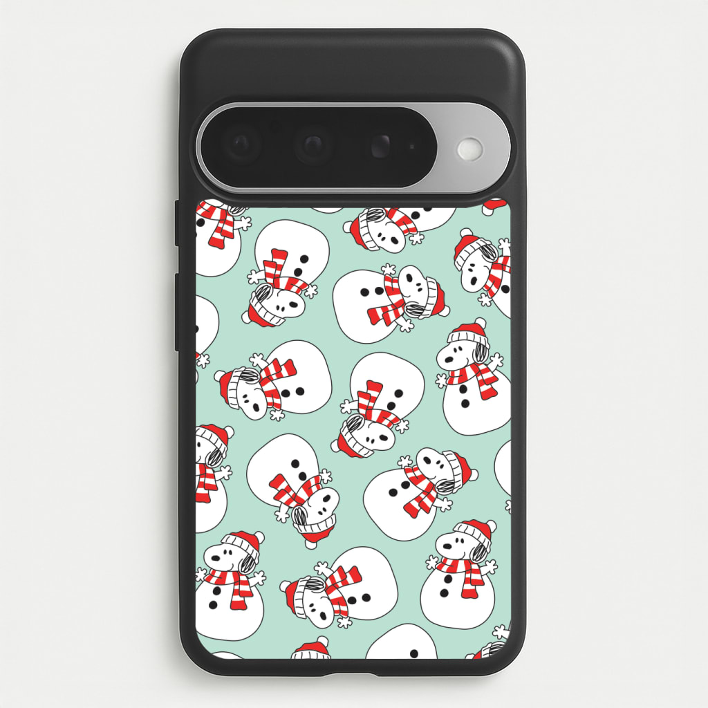 Cartoon Beagle Snowman Pattern Phone Case