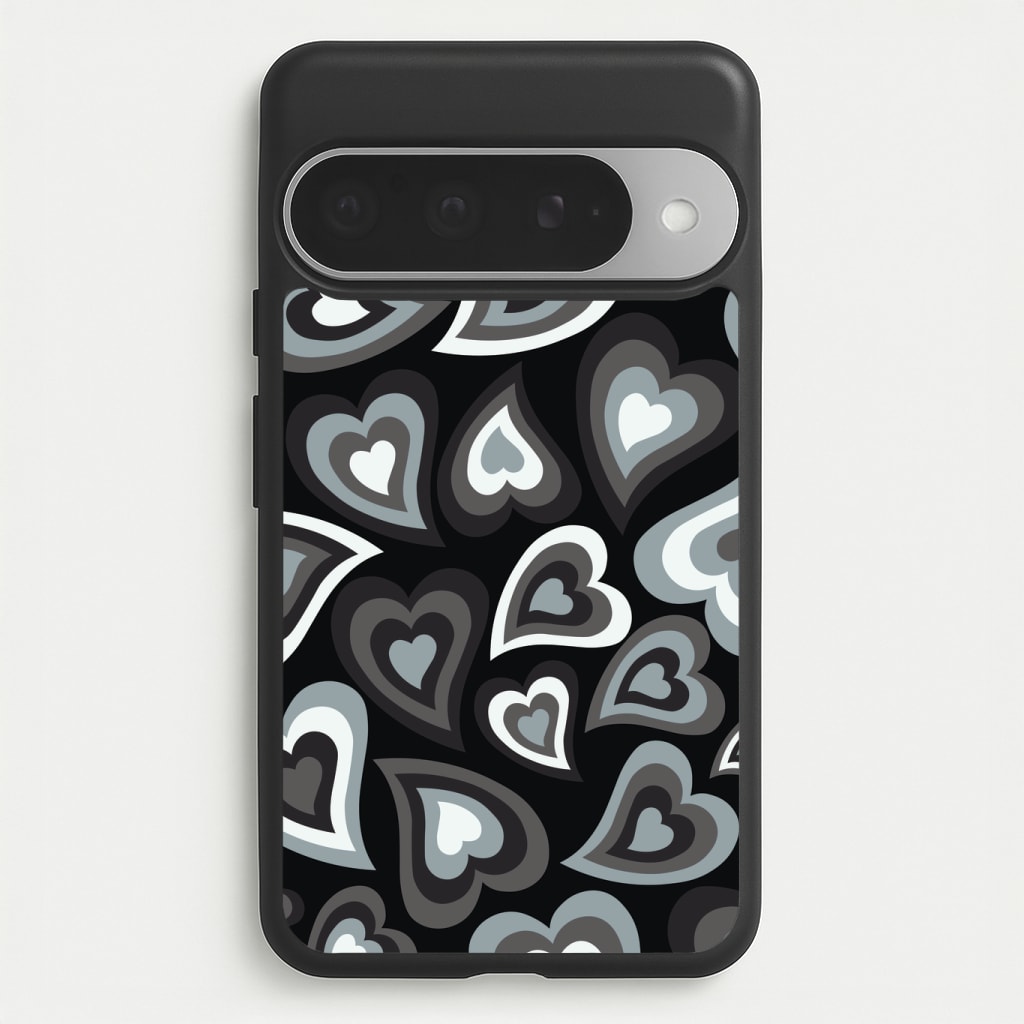Black Hearts - Trippy Patterns Phone Case