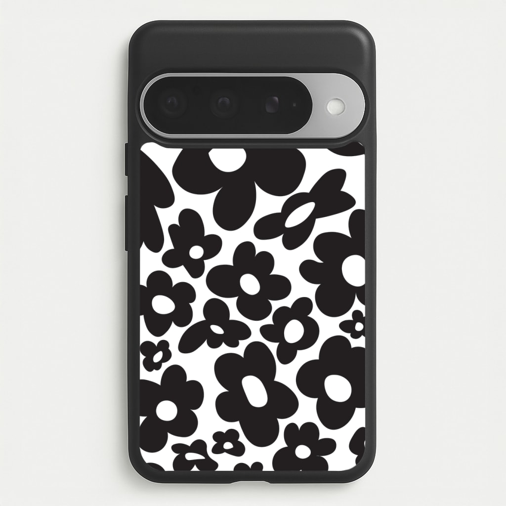 Black Flowers - Trippy Patterns Phone Case