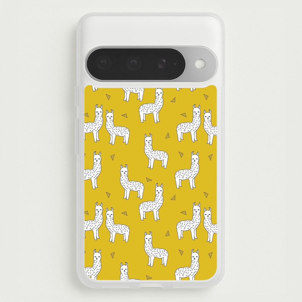Mustard Alpaca Pattern Phone Case