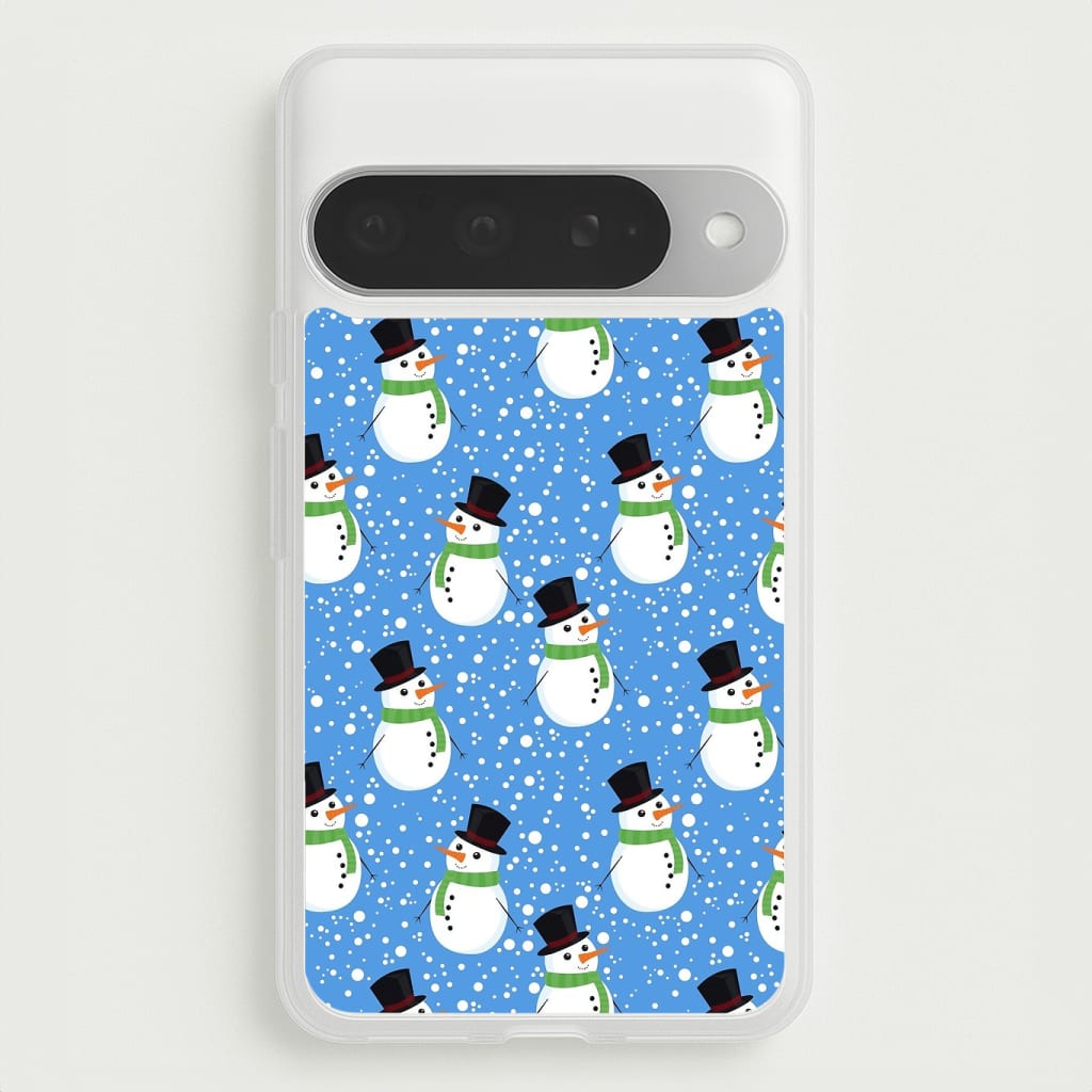 Blue Snowman Pattern Phone Case