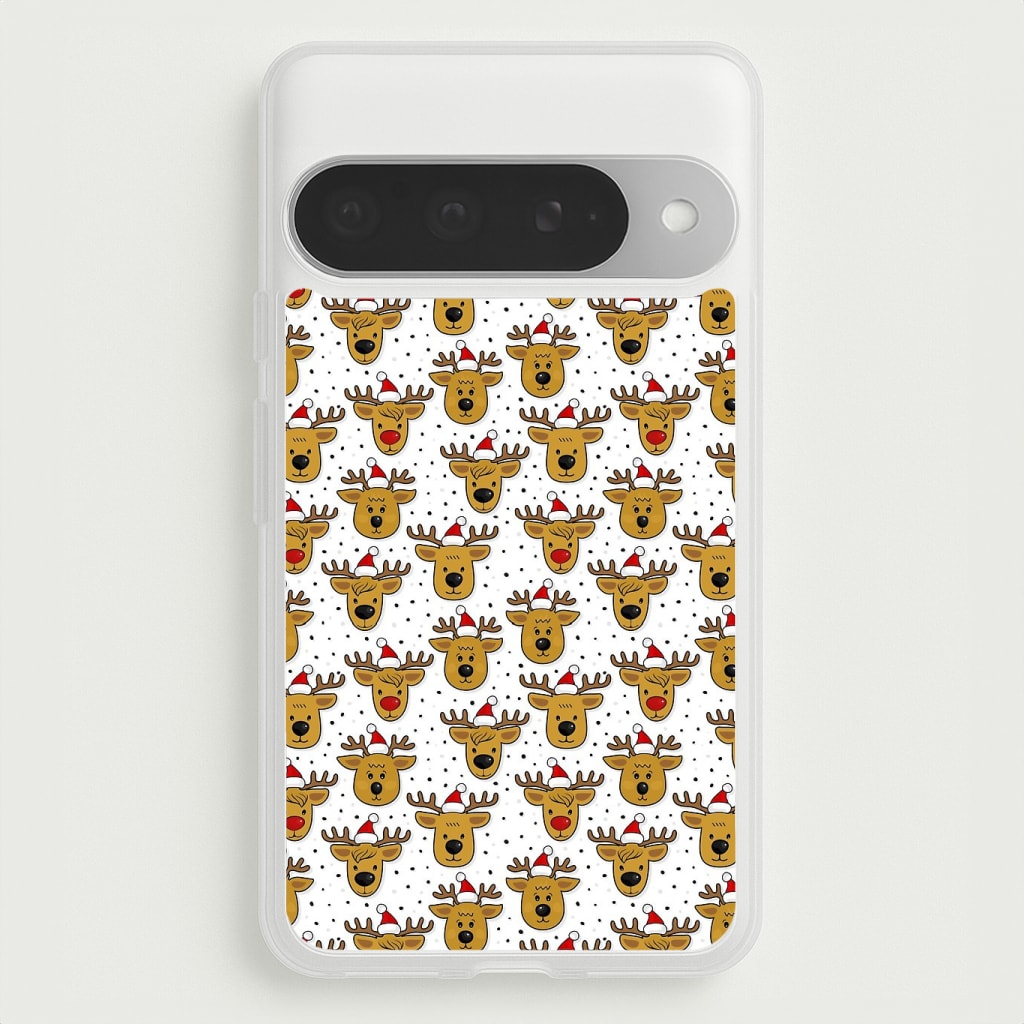 Reindeers In Santa Hats Pattern Phone Case