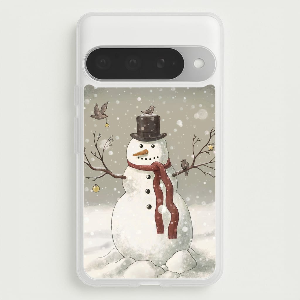 Christmas Snowman Drawing Phone Case