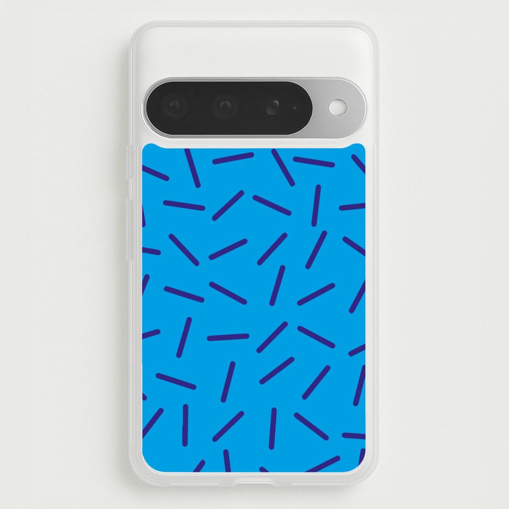 Blue Line Pattern - Eighties Phone Case