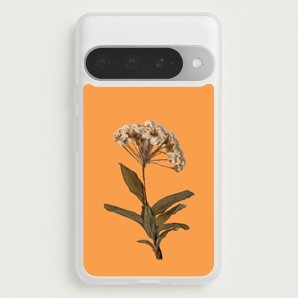 Bright Orange Pressed Flower Phone Case