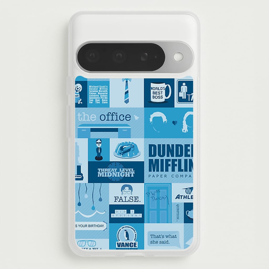 Office Blue Patchwork Phone Case