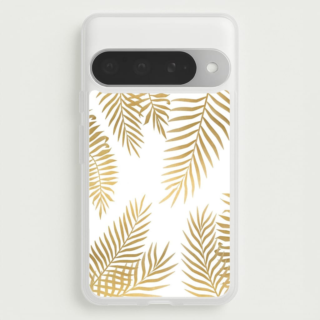 Gold Palm Leaf Pattern Phone Case