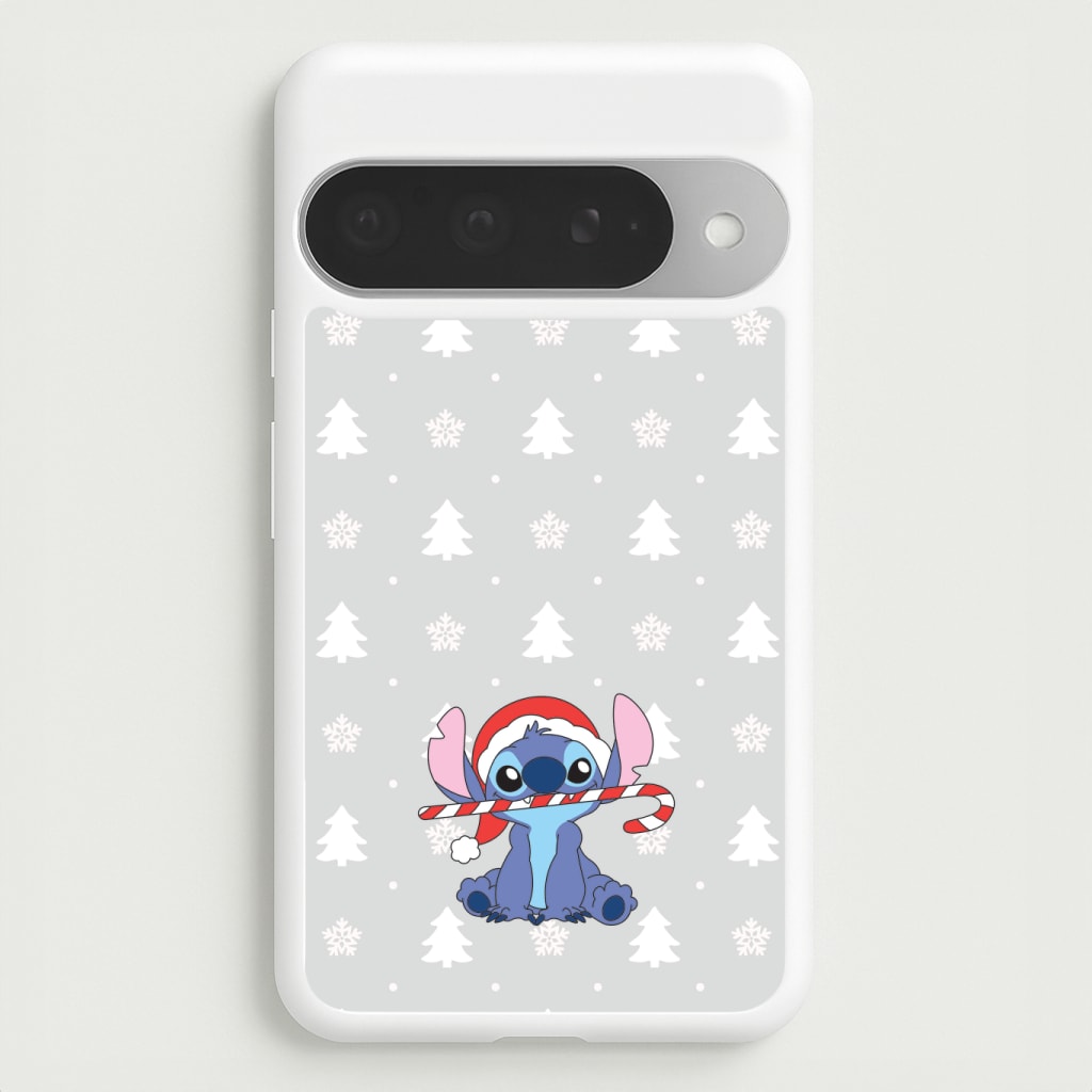 Cute Blue Alien Candycane Phone Case